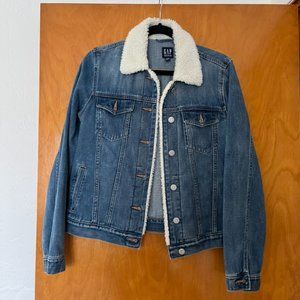 GAP Denim Jacket with Sherpa Trim
